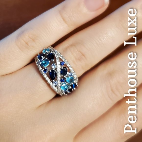 Shades of Blue Silver Ring - Picture 5 of 6